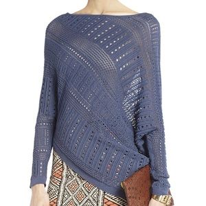 NWT BCBGMaxazria Karlie pointelle asymmetrical top